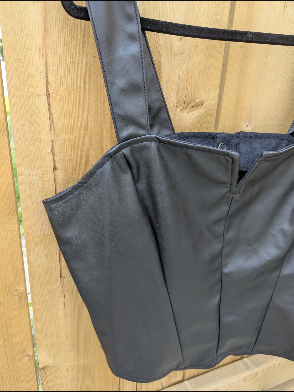 Torrid Black Faux Leather Corset Top Sz 2 Whimsigoth Vampy Bustier Camisole Plus - Picture 8 of 15